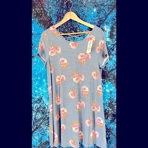 NWT Hopely Size Medium Blue Floral Mini Dress
